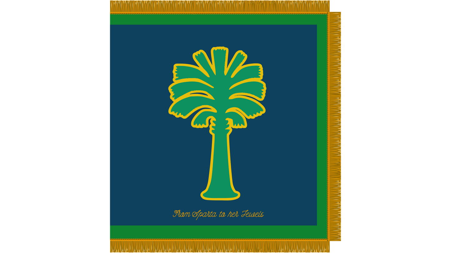 "Spartan Rifles" 5th South Carolina Flag Stickers/Magnet