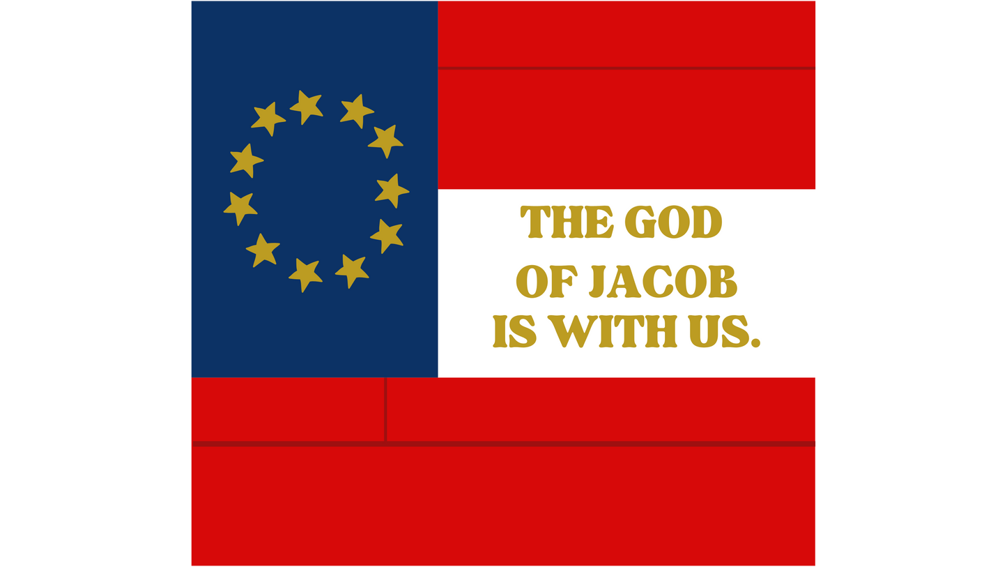 "The God of Jacob is with us." - 38th Georgia - Company A Flag Stickers/Magnet