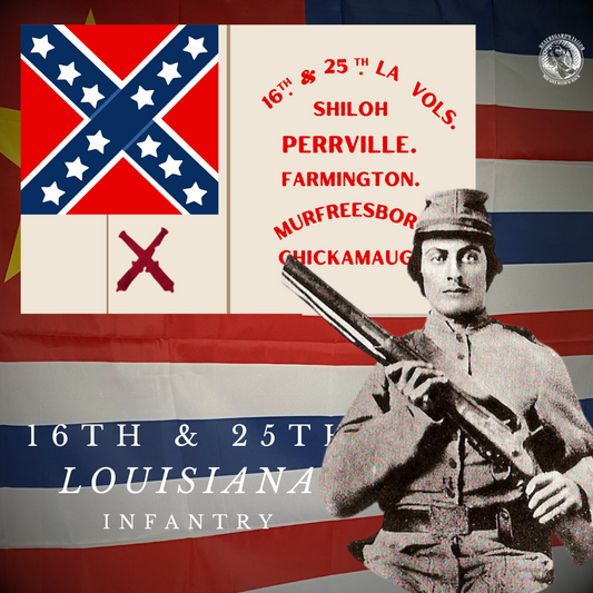 16th and 25th Louisiana Infantry Flag Sticker