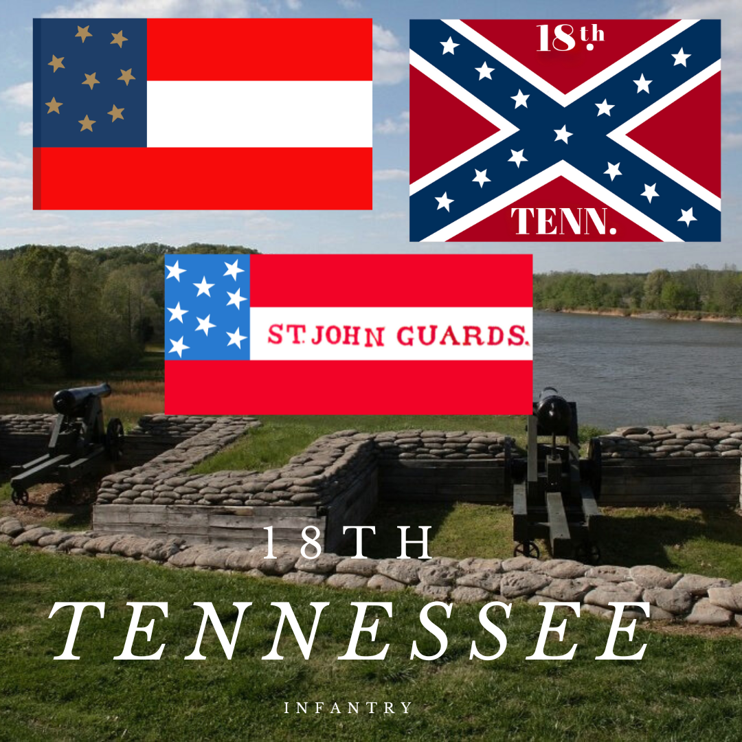 18th Tennessee Regiment  Flag Stickers/Magnet Set