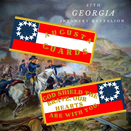 "God Shield the Brave" 27th Georgia Infantry Battalion Flag Stickers/Magnet