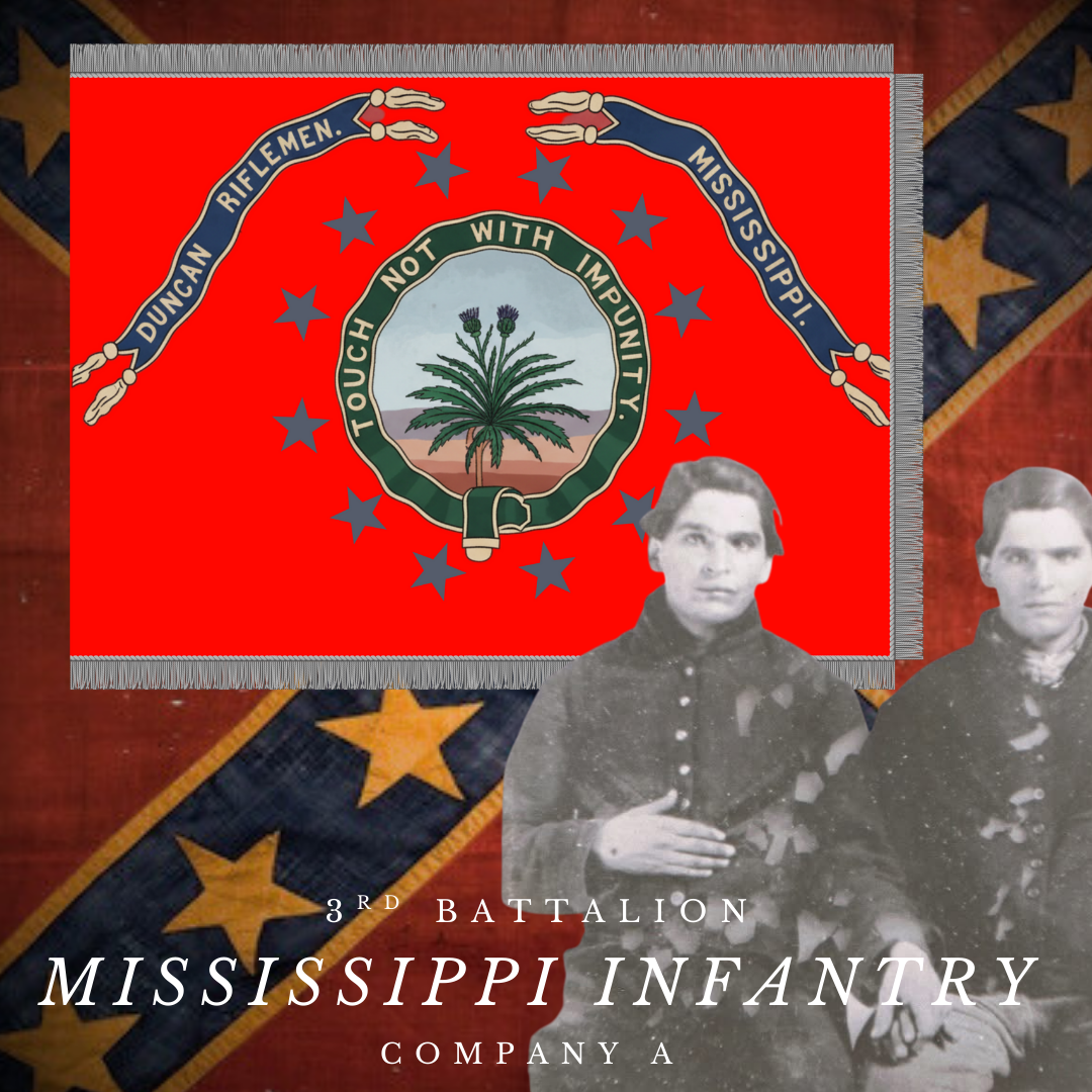 3rd Battalion Mississippi Infantry - Company A -  Flag Stickers