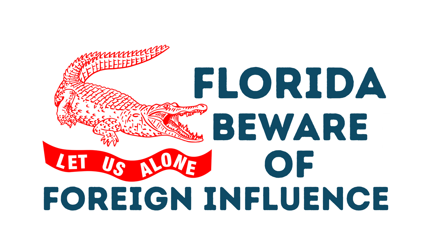 "Florida Beware of Foreign Influence" Sticker/Magnet