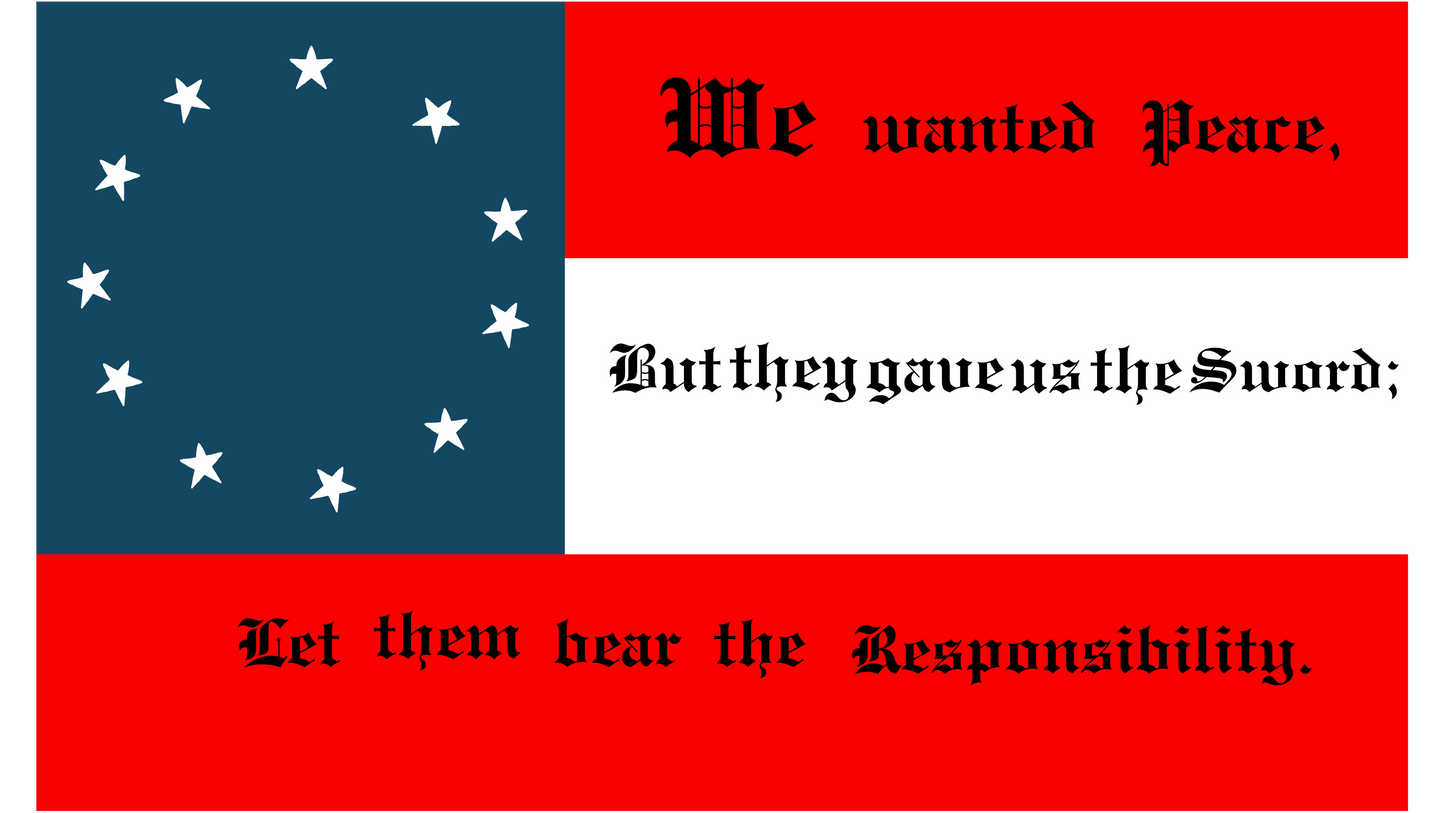 "We wanted peace" Flag Stickers