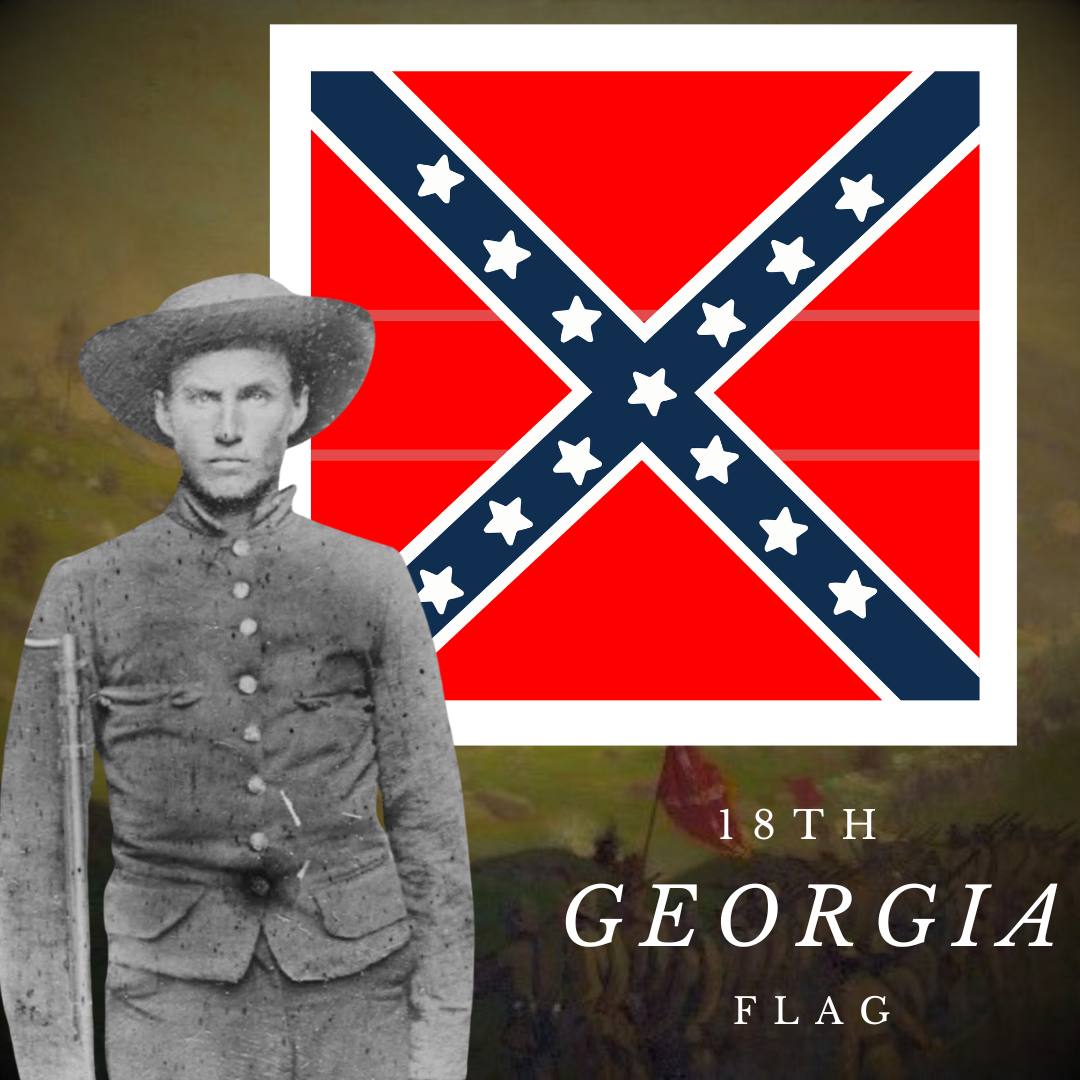 18th Georgia Infantry Flag Stickers/Magnet