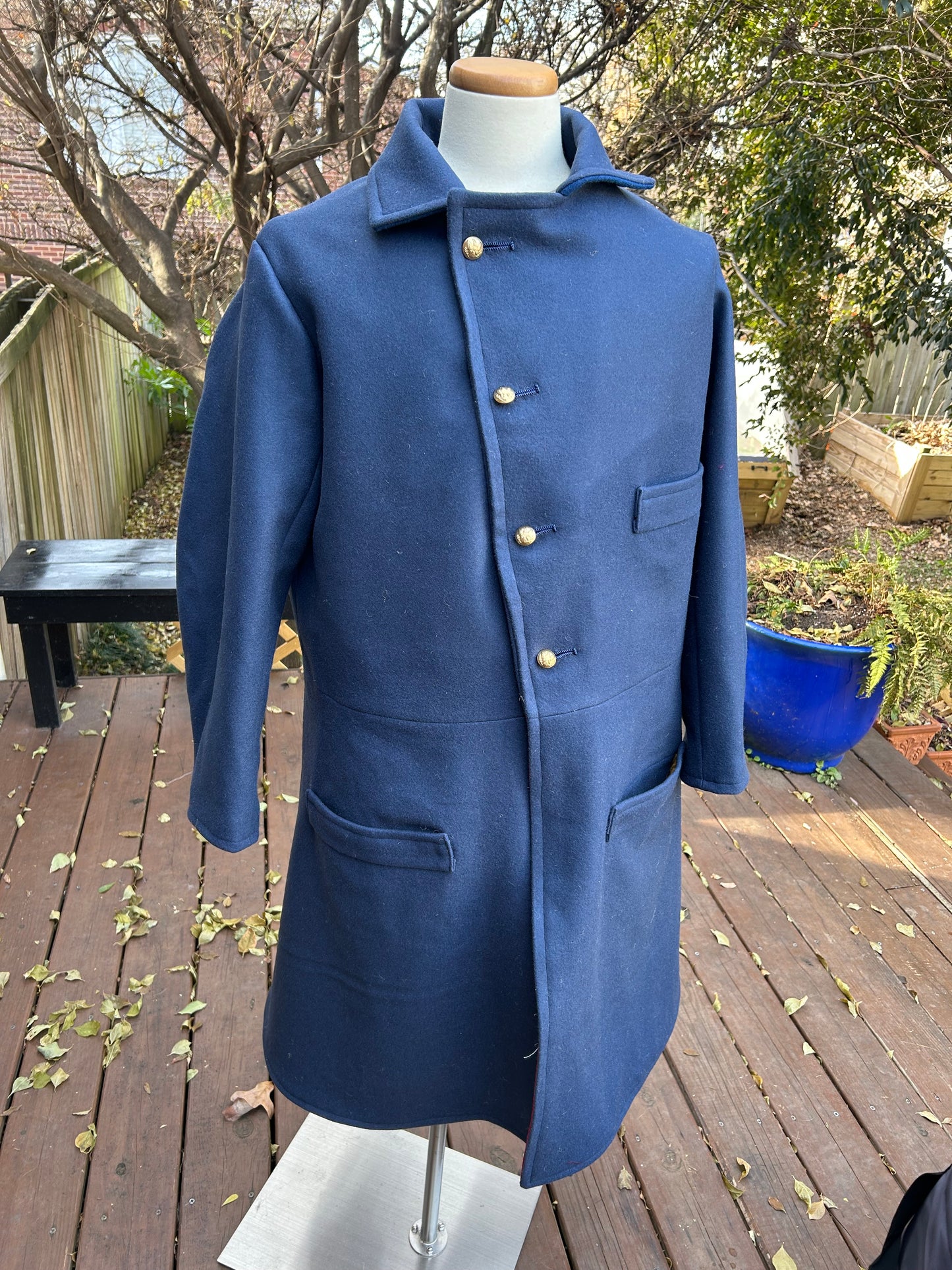 "Pressed into Service" Civilian Modified Single Breasted Confederate Overfrock Coat 1861-1865