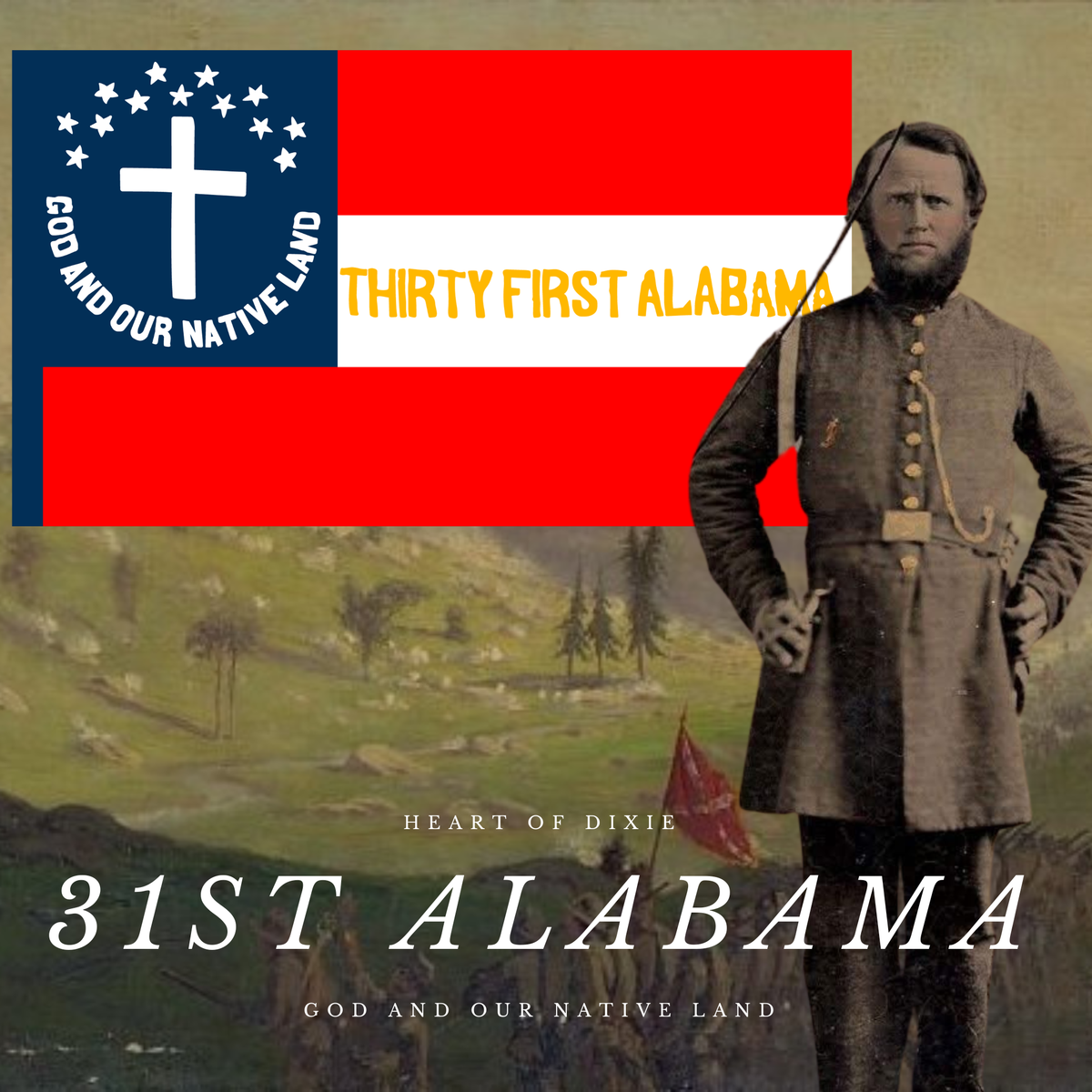 31st Alabama "God and Our Native Land" House Flag