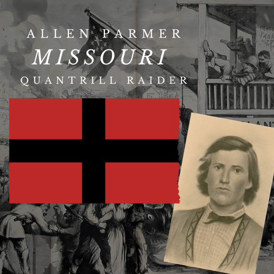 Quantrill Partisan Rangers - Allen Hazard Parmer Flag Stickers