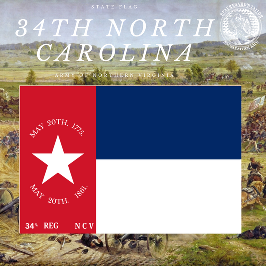 34th North Carolina State Flag Stickers