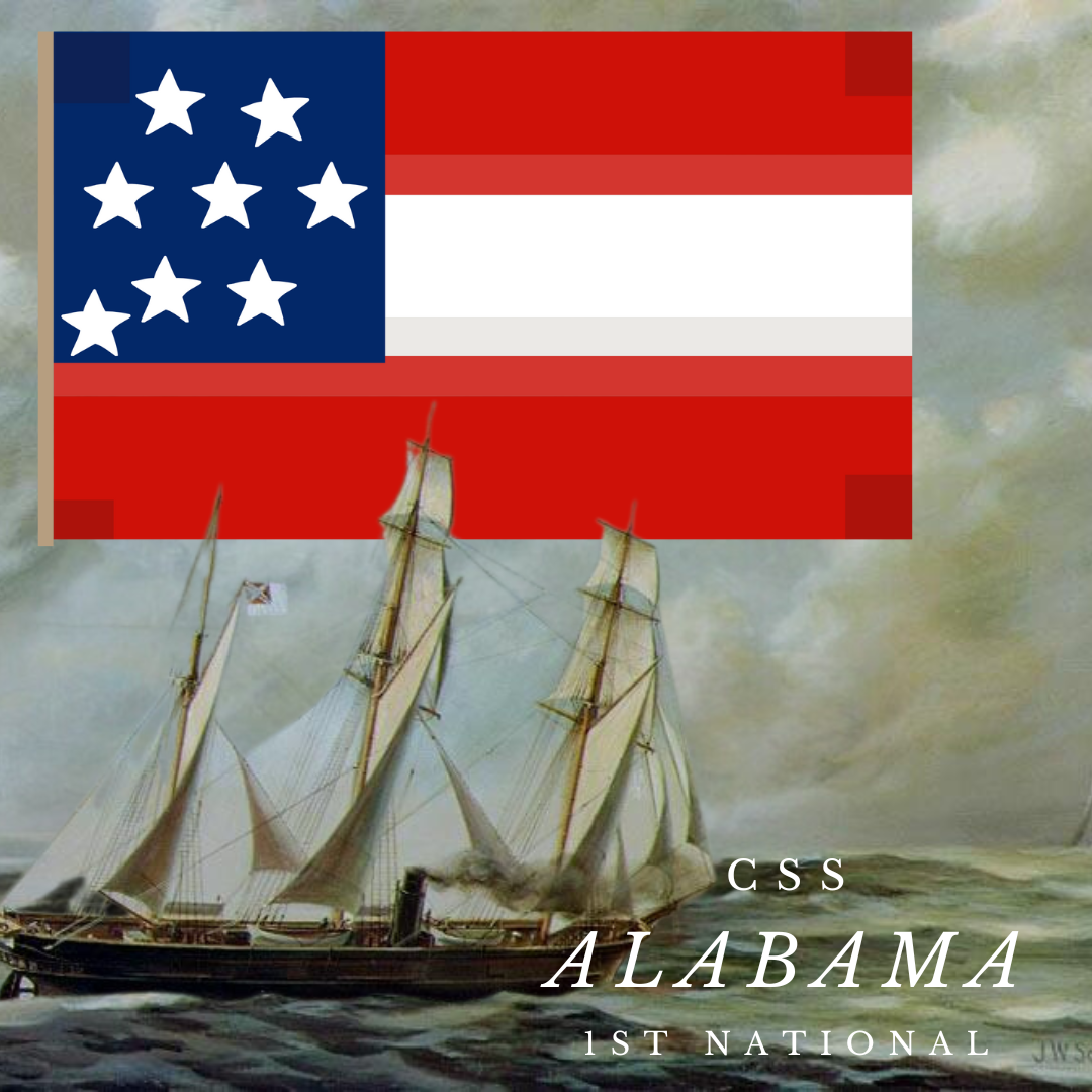 CSS Alabama 1st National Flag Stickers