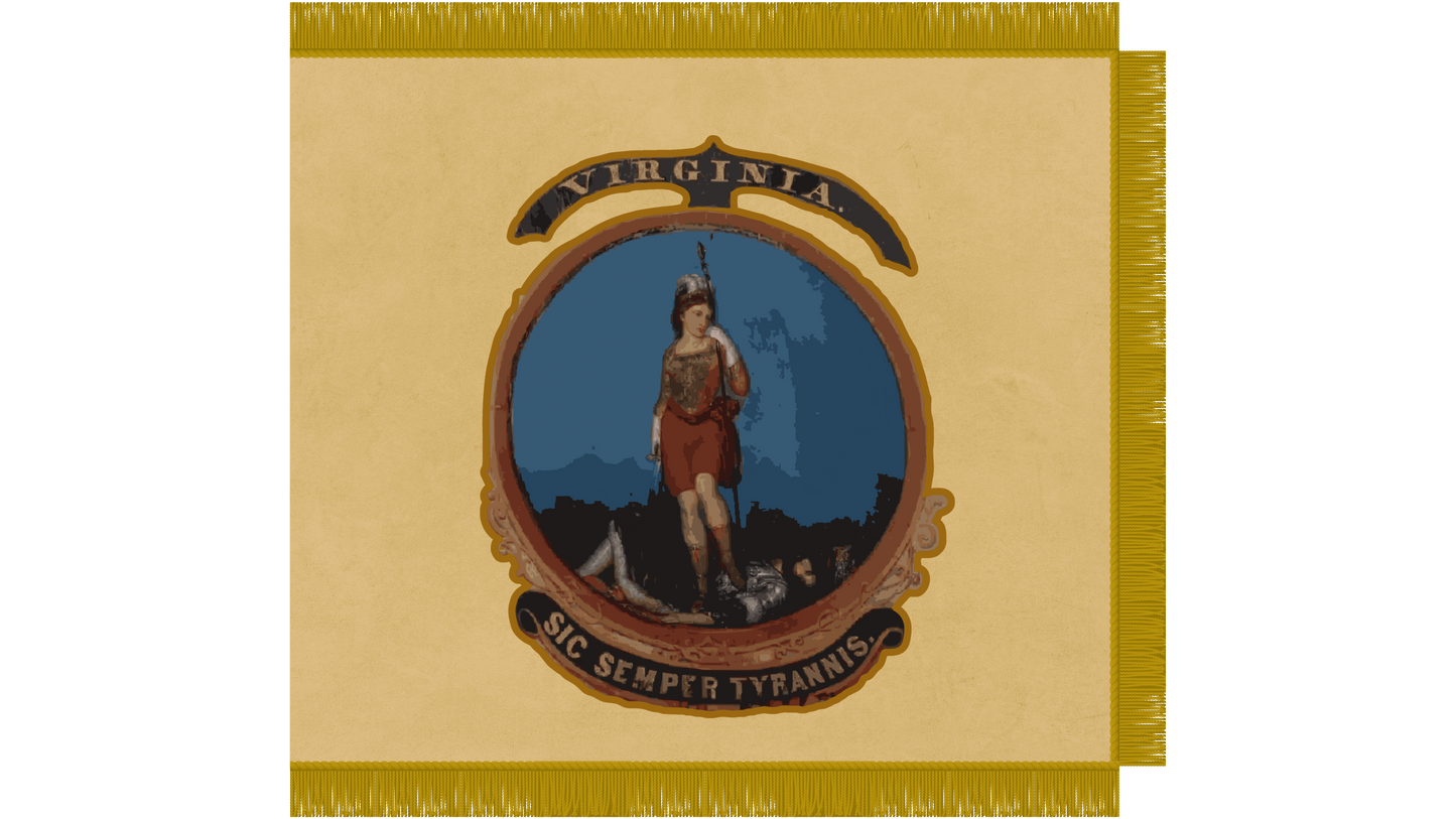 "Guard of the Daughters of Powhatan" - 4th Virginia Cavalry - Company E -  Flag Stickers