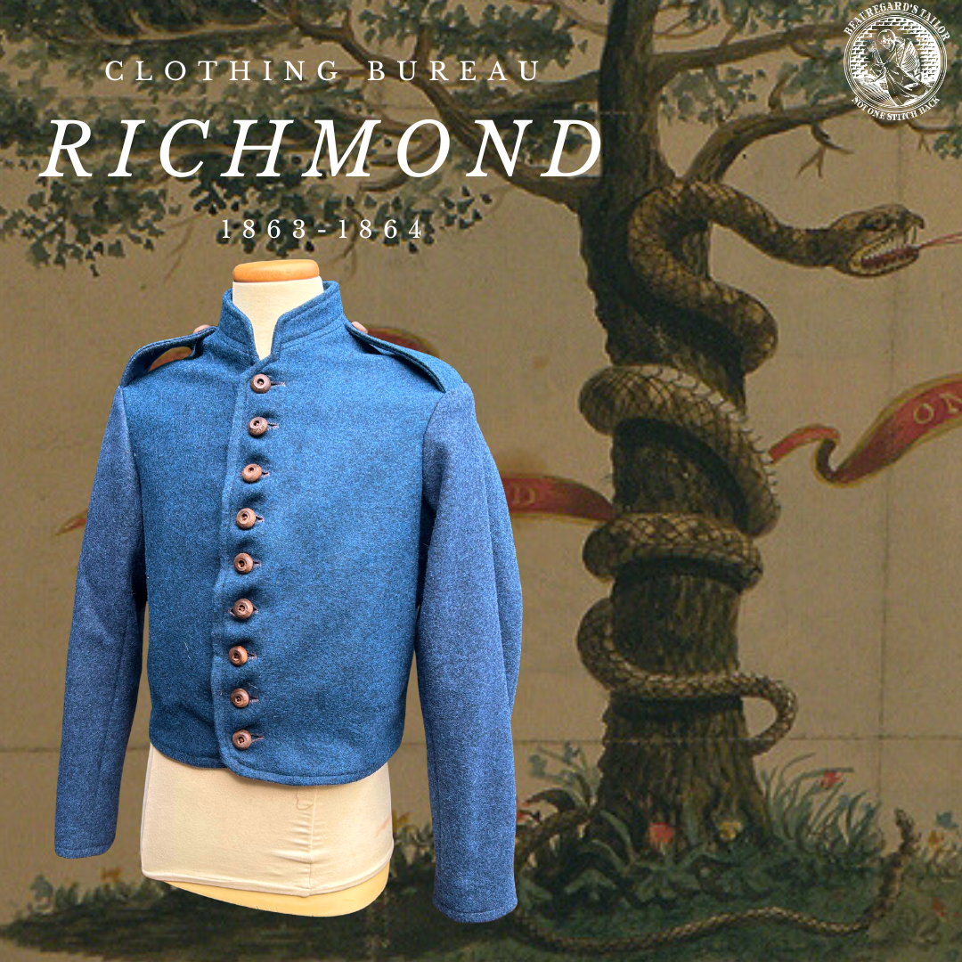 Richmond Clothing Bureau Jacket English Army Cloth 1863-1864