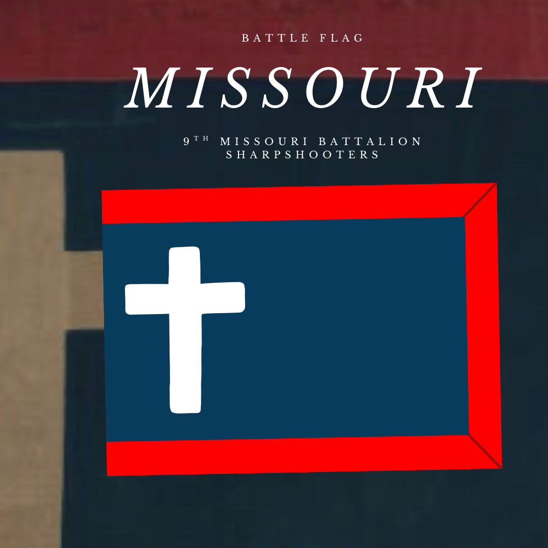"Missouri Battle Flag" 9th Battalion Missouri Sharpshooters Stickers/Magnet