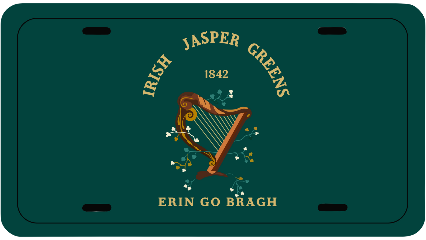 Irish Jasper Greens Car Tag/Plate