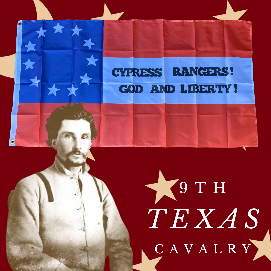 "God and Liberty!" 9th Texas Cavalry Company F House Flag