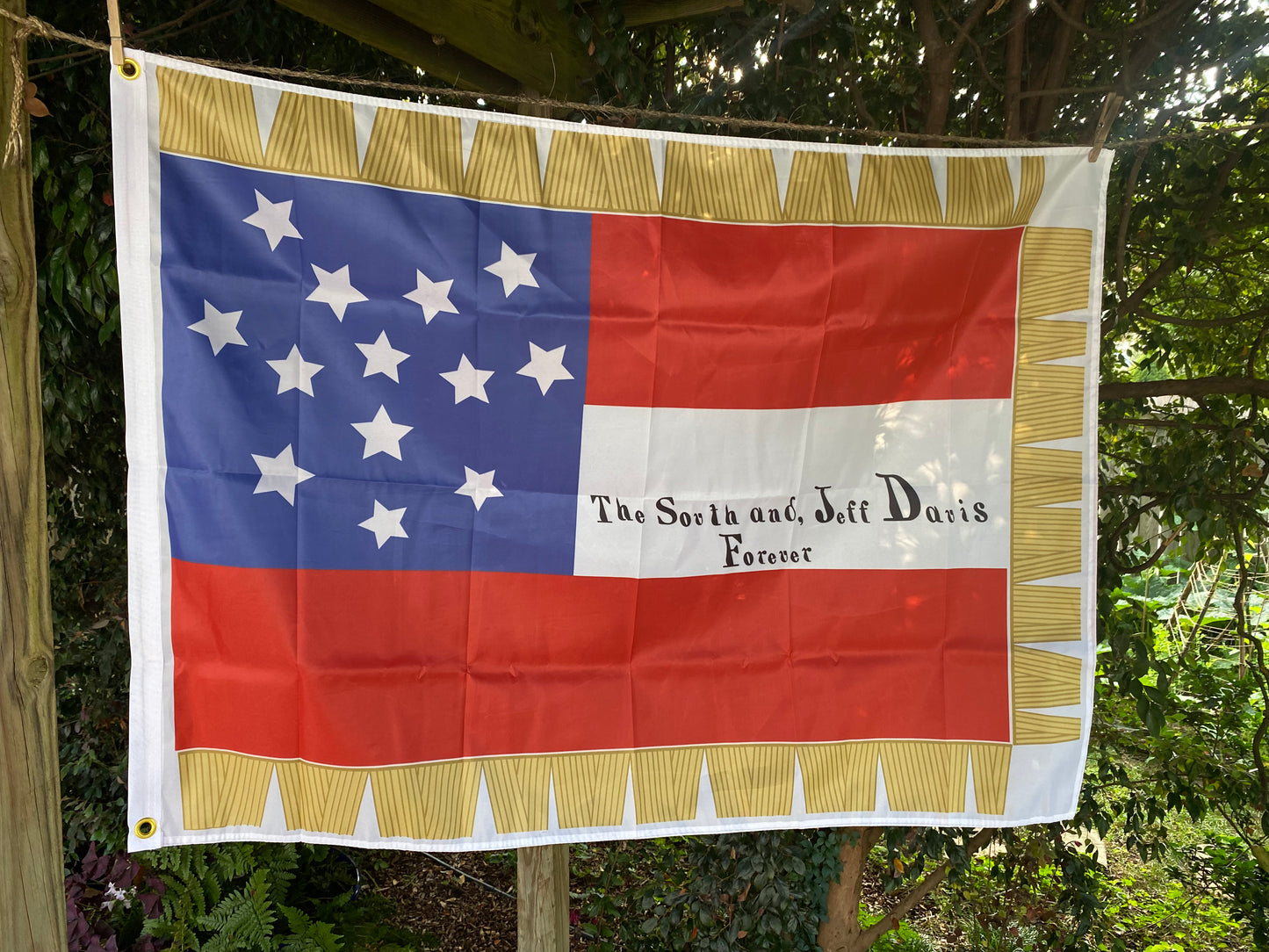 "The South and, Jeff Davis Forever" 1st Louisiana Cavalry 1st National House Flag