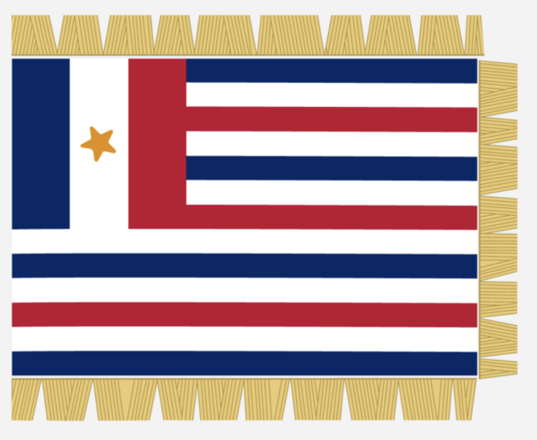 "French Legion" Variant of the Republic of Louisiana Flag Stickers