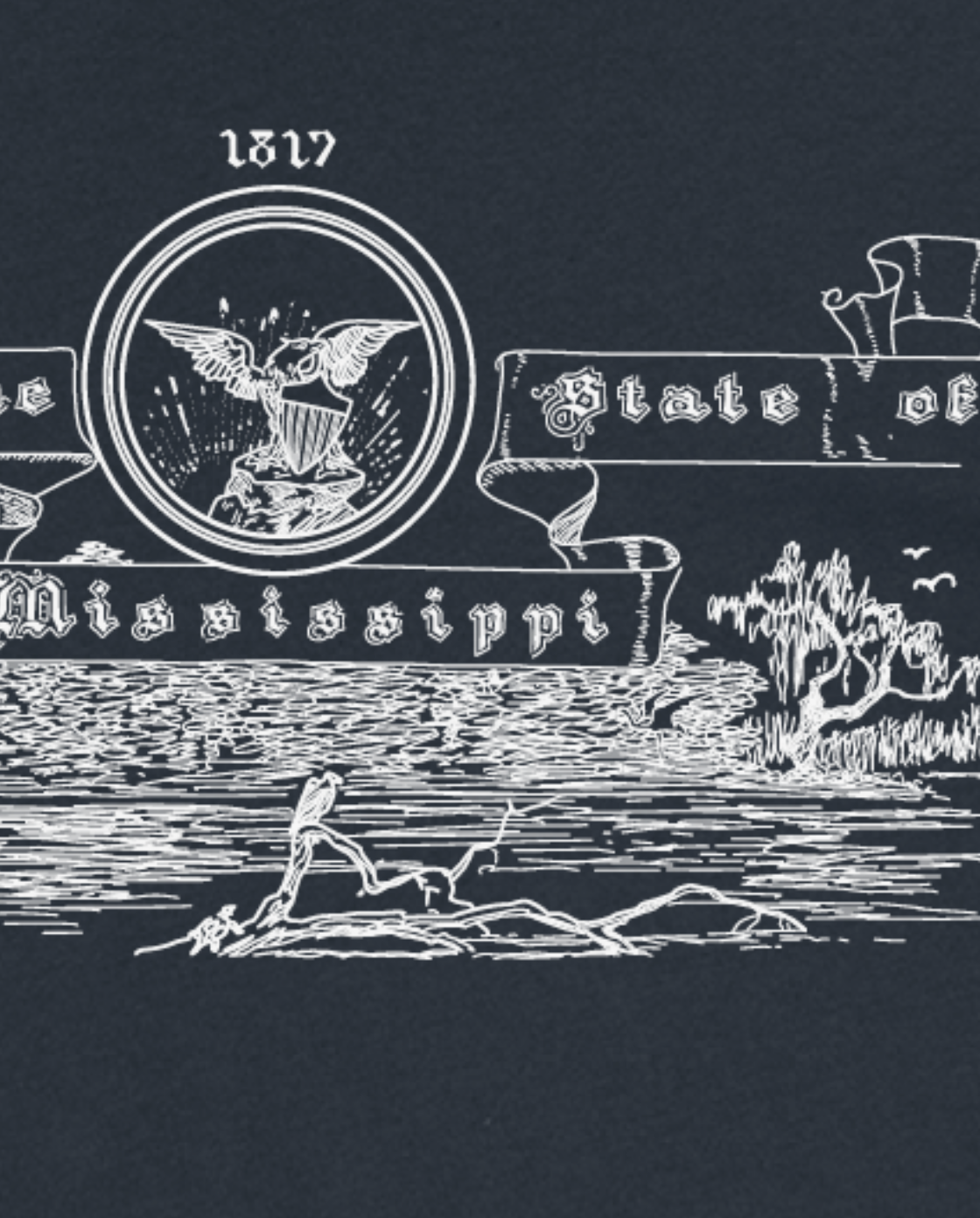 Mississippi State Seal and River T-Shirt