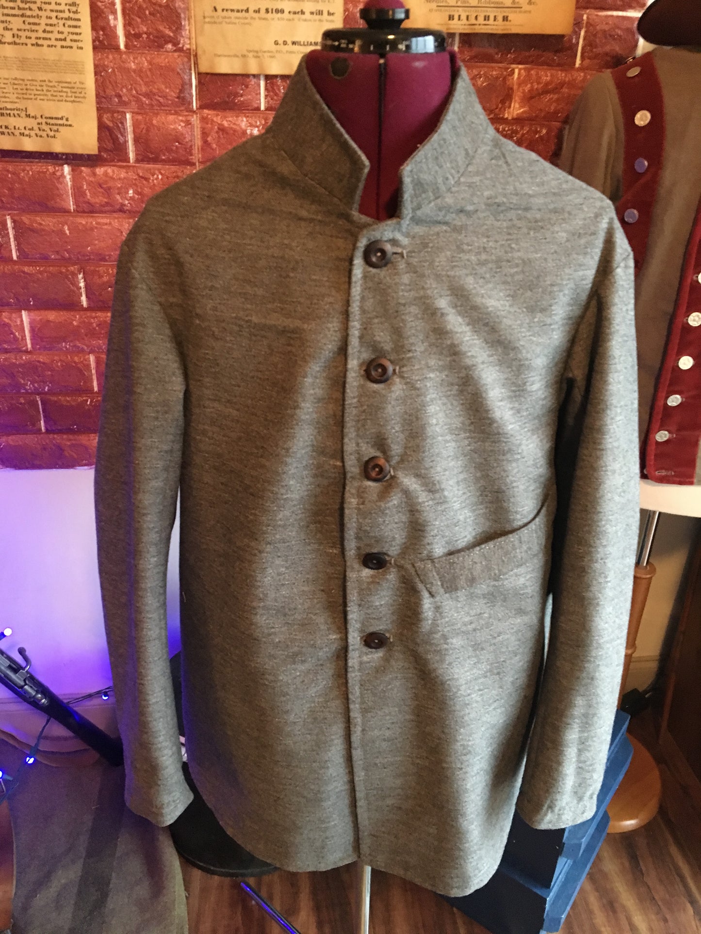 Alabama State Sack Coat 1861-1863 Size 48 - Ready to Ship