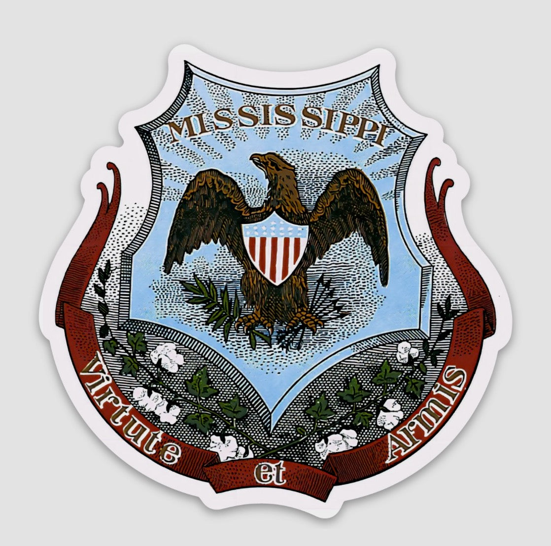 Mississippi Coat of Arms "Virtute et Armis" Stickers