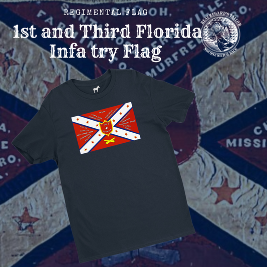 1st and 3rd Florida Infantry Flag Shirt (Blue XXL)