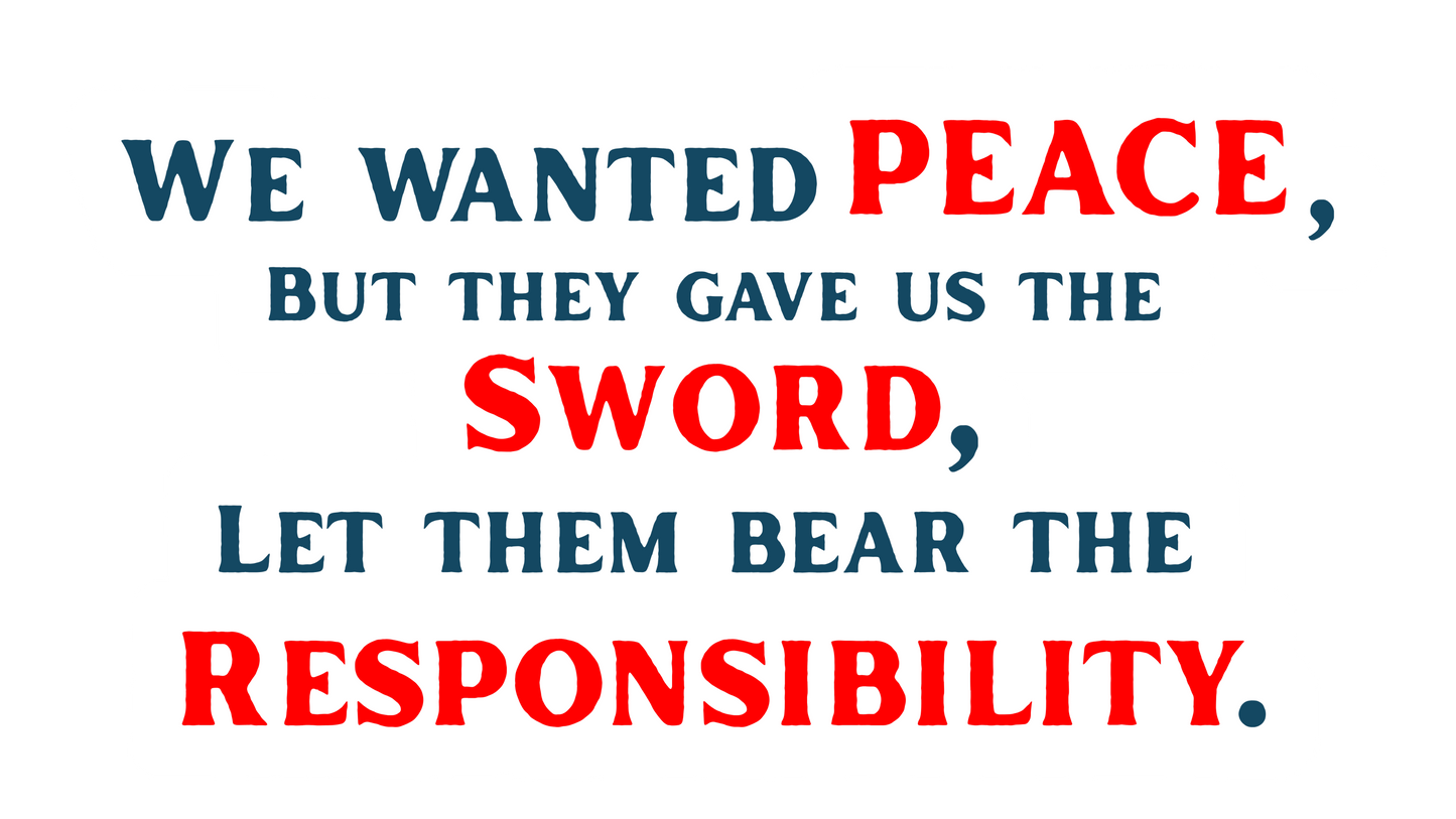 "We wanted peace" Flag Stickers